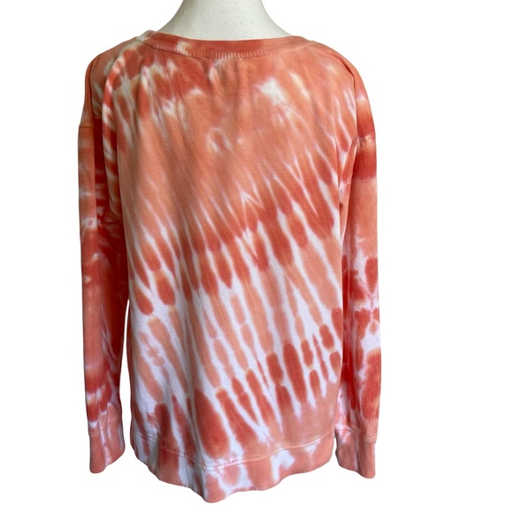 Jane and Delancey Orange/White Tie Dye Crew Neck long sleeve Sweatshirt. Sz L - Picture 2 of 15